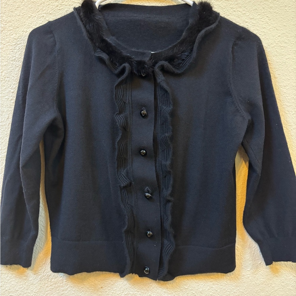 Elegant Cashmere soft  Black Cardigan size S